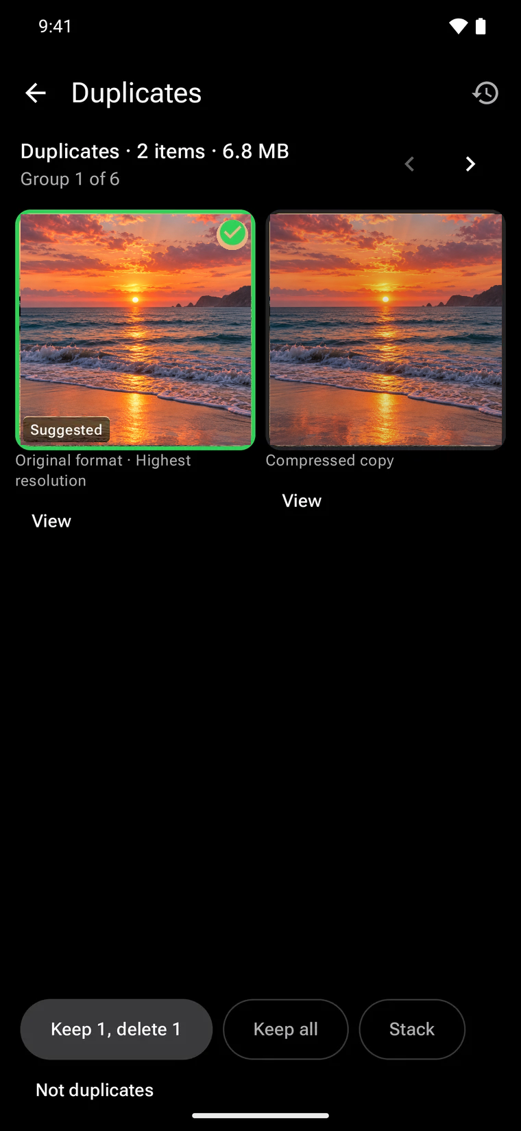 Duplicates on Android