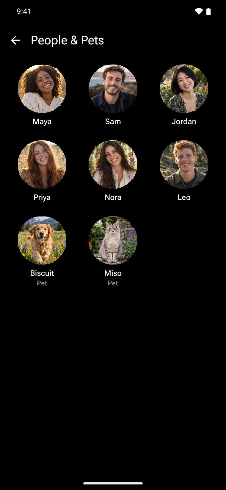 People and pets on Android