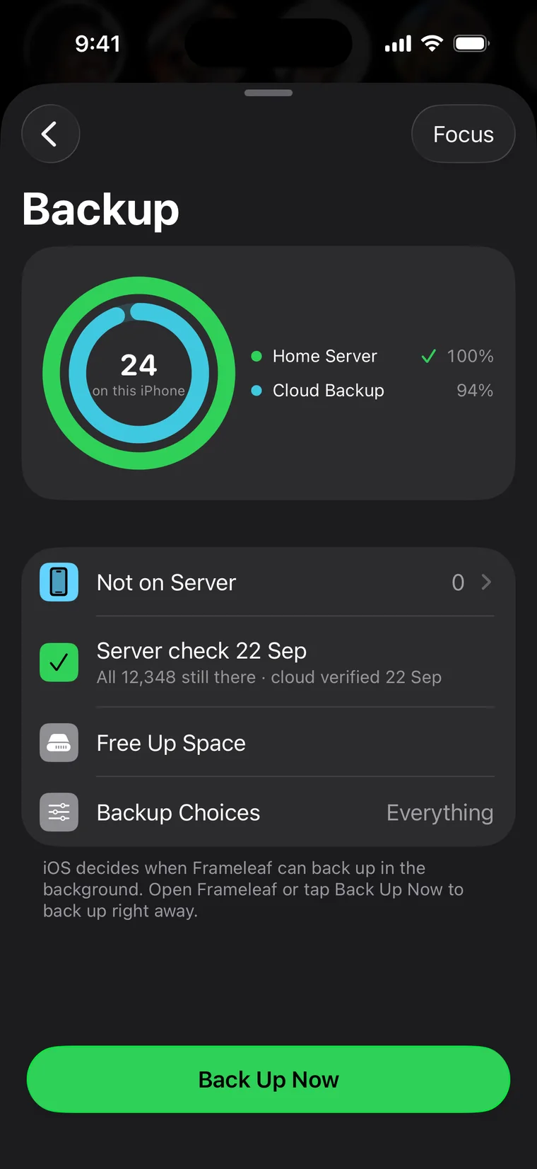 Backup on iPhone
