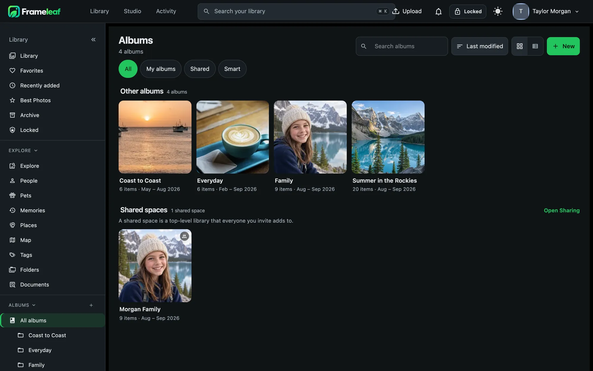 Albums, collections and shared spaces