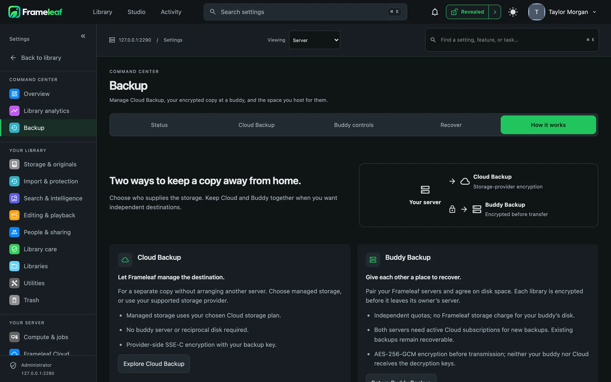 How backup works, explained in the Command Center